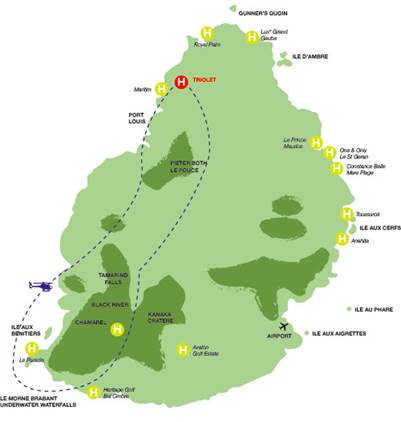 Helicopter Tour of Mauritius